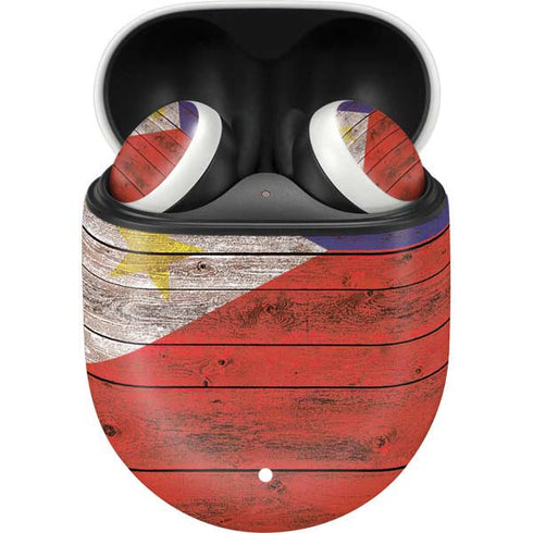 Philippines Flag Dark Wood Google Pixel Buds Skin